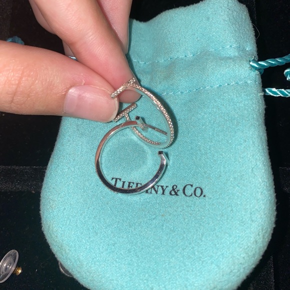 Tiffany & Co. Diamond Hoop Earrings - Picture 6 of 10